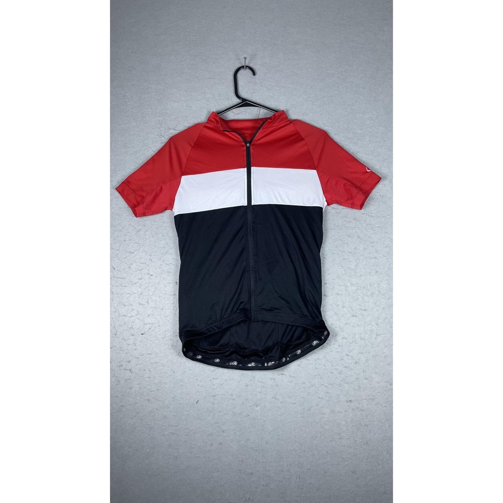 Bellwether Cycling Jersey Mens Large Full Zip Short‎ Sleeve Red White Black Road